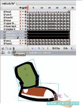 Flash cs3教程:人物行走動(dòng)畫制作技巧,PS教程,思緣教程網(wǎng)