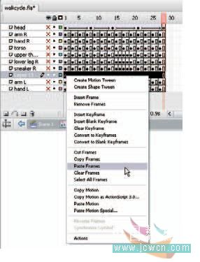 Flash cs3教程:人物行走動(dòng)畫制作技巧,PS教程,思緣教程網(wǎng)