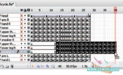 Flash cs3教程:人物行走動(dòng)畫制作技巧,PS教程,思緣教程網(wǎng)