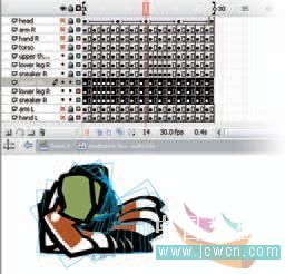Flash cs3教程:人物行走動(dòng)畫制作技巧,PS教程,思緣教程網(wǎng)