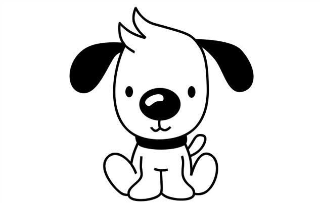 小狗簡(jiǎn)筆畫怎么畫？長(zhǎng)耳朵小狗簡(jiǎn)筆畫的畫法步驟.jpg
