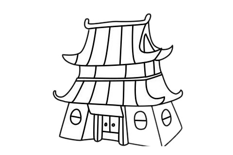 寺廟簡(jiǎn)筆畫(huà)圖片