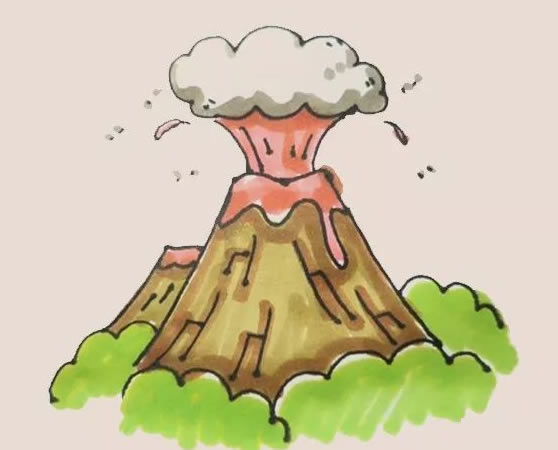 火山噴發(fā)場(chǎng)景怎么畫？