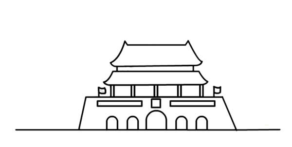 國慶節(jié)簡(jiǎn)筆畫_國慶節(jié)主題天安門和國旗簡(jiǎn)筆畫步驟圖