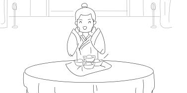 打開(kāi)的包袱里有一堆銀子發(fā)著光，張三捧著臉笑得很很開(kāi)心.jpg