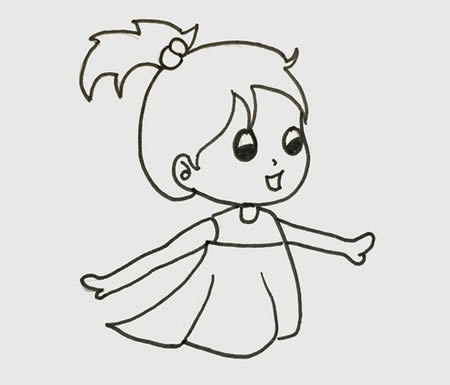 小女孩怎么畫簡(jiǎn)單又漂亮穿著裙子簡(jiǎn)筆畫