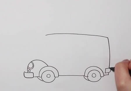 校車(chē)怎么畫(huà)簡(jiǎn)筆畫(huà)步驟圖解